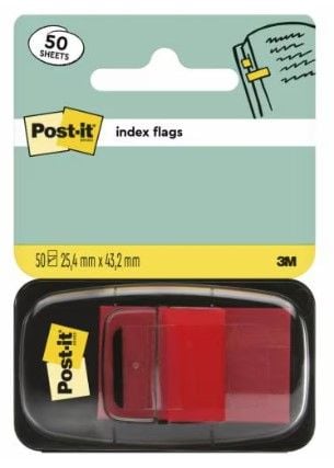 Post-It 680-1, Punainen, 25,4 mm, 43,2 mm, 50 arkkia