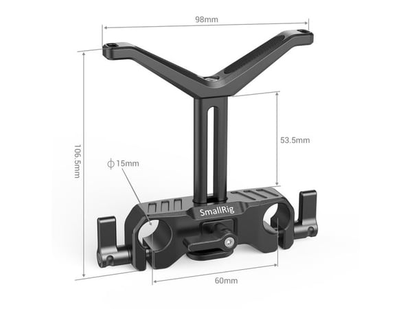 SmallRig BSL2681, Understøttelse af objektiv, Sort, Alumiini, 104 mm, 108 mm, 33,5 mm, 33,5 mm
