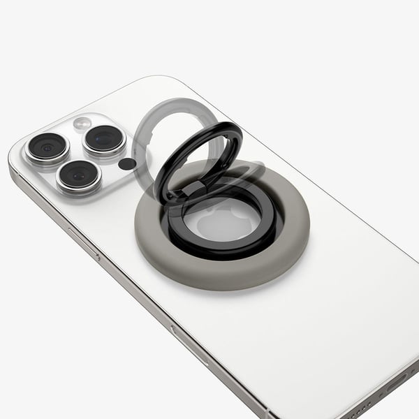 Spigen Nano Pop (MagFit), Magnetisk ring, Grå, Metall, Silikon, Apple, 1 stykker