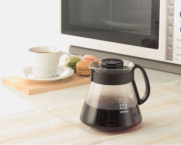 HARIO V60 XVD-60B serveringskanne 600 ml glass, svart, gjennomsiktig