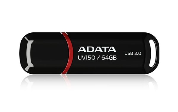 ADATA DashDrive UV150 - USB flashdrive - 64 GB - USB 3.0 - sort