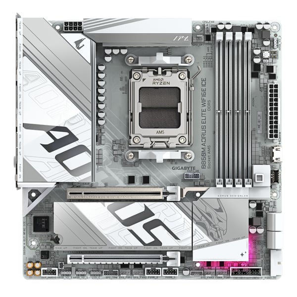 GIGABYTE B850M AORUS ELITE WIFI6E ICE -emolevy, AMD B850, AM5, micro-ATX, DDR5