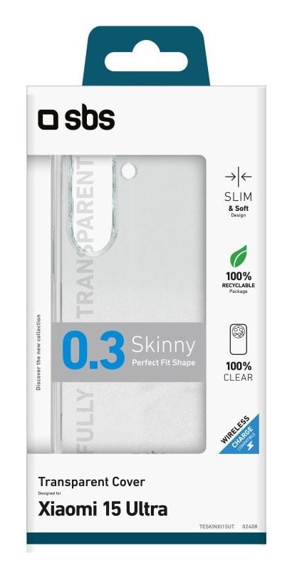 SBS Skinny, Suojus, Xiaomi, 15 Ultra, 17,1 cm (6.73"), Läpinäkyvä