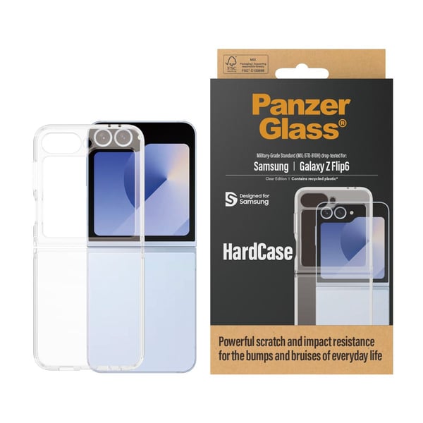 PanzerGlass HardCase - Baksidesskydd för mobiltelefon - polykarbonat, termoplastisk polyuretan (TPU) - transparent - för Samsung Galaxy Z Flip6