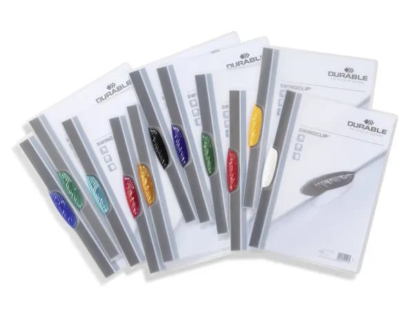 Durable Swingclip, Flerfarget, 30 ark, A4, 25 stykker