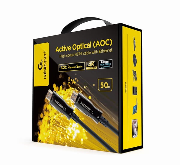 Gembird CCBP-HDMI-AOC-50M-02 HDMI AOC-kabel 50 m 18 Gbit/s med Ethernet