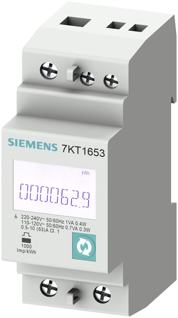 Siemens 7KT1653, Vahvavirta, kWh, IP40, 63 A, 144 g, 144 g
