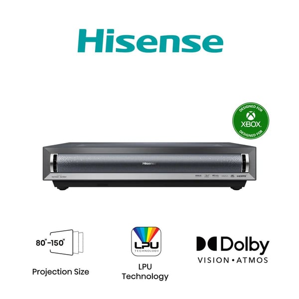 Hisense PX3 ultrakortdistanslaserprojektor 4K 2800 ANSI lumen 80–150"