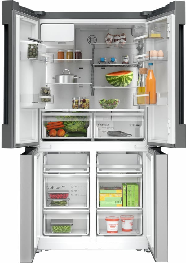 Bosch Serie 6 KFD96APEA kjøleskap/fryser 574 L E 90,5 cm børstet stål
