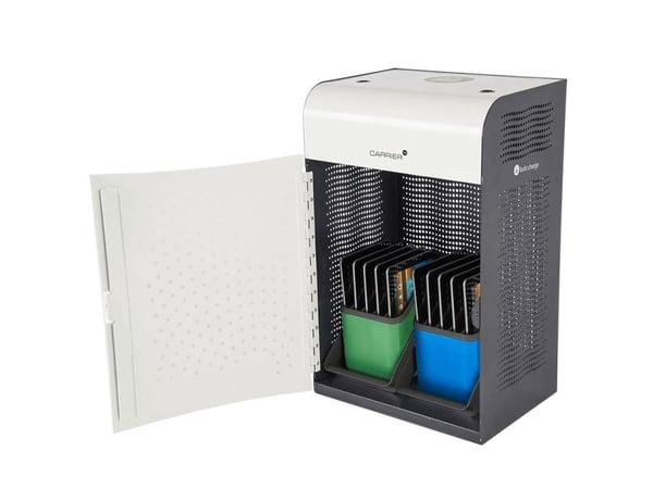 LocknCharge Carrier 10, Kabinett for håndtering av bærbare enheter, Blå, Grønn, Grå, Hvit, Bord, Vegg, Rustfritt stål, Laptop, Nettbrett, 43,2 cm (...