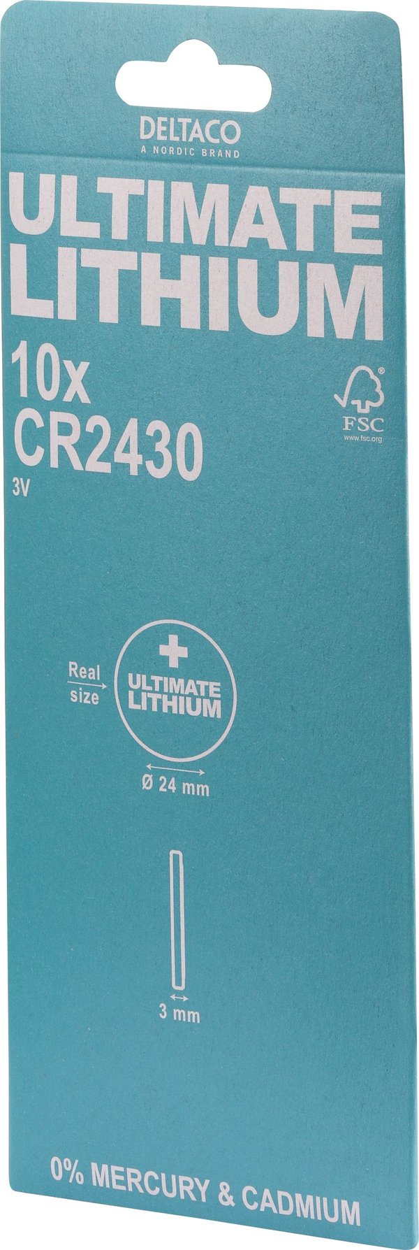 DELTACO Ultimate - Batteri 10 x CR2430 - Li - 300 mAh