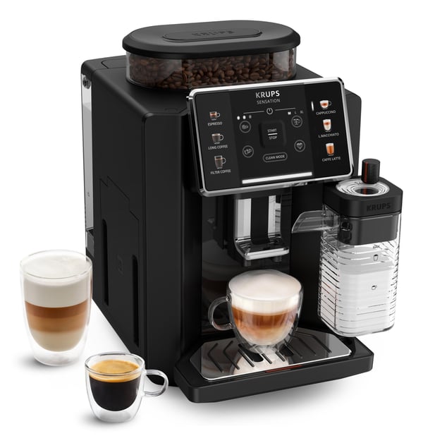 Krups EA9128D, Espressomaskin, Kaffebönor, Inbyggd kvarn, Svart