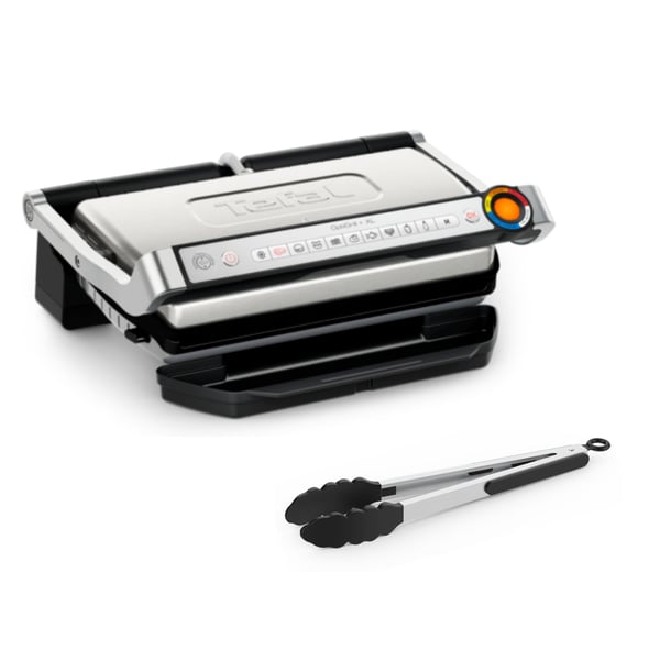 Tefal OptiGrill + XL GC728D10, Musta, Ruostumaton teräs, Suorakulmainen, Painikkeet, 800 cm², 400 x 200 mm, 1 alue(tta)