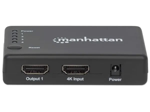 Manhattan 207706, HDMI, 4x HDMI, 4096 x 2160 pixlar, Svart, Plast, 15 m