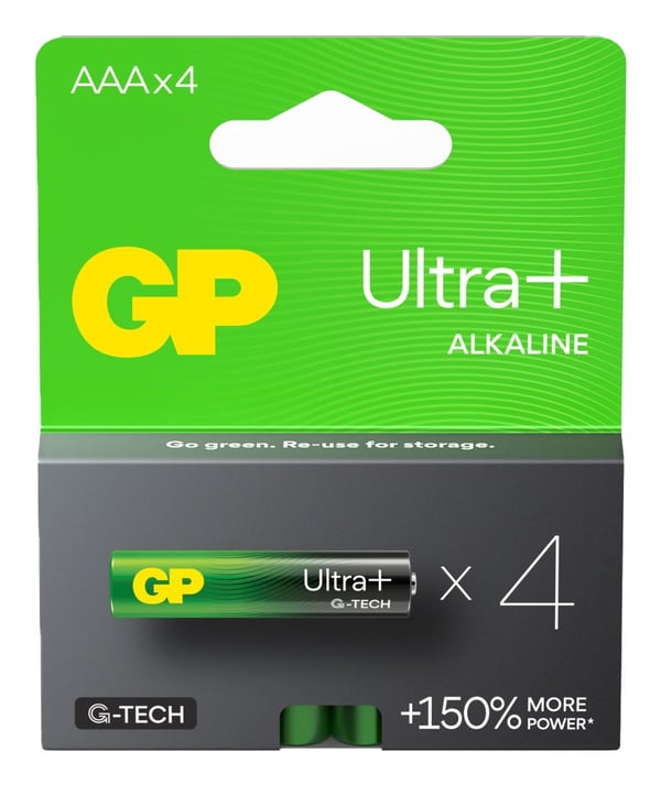 GP Ultra Plus - Batteri 4 x AAA - Alkalisk