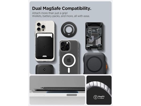 Spigen Dual Pop (MagFit), O-ring, Svart, Silikon, Apple, iPhone 16 / 16 Plus / 16 Pro / 16 Pro Max (2024) iPhone 15 / 15 Plus / 15 Pro / 15 Pro Max...