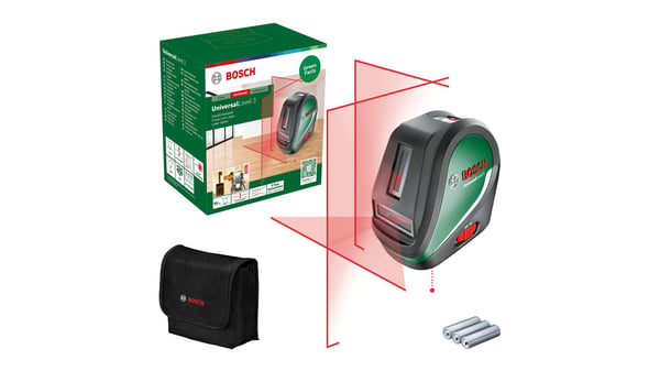 Bosch Universal Level 3 krysslinjelaser 10 m ±0,5 mm/m 4 s ±4°