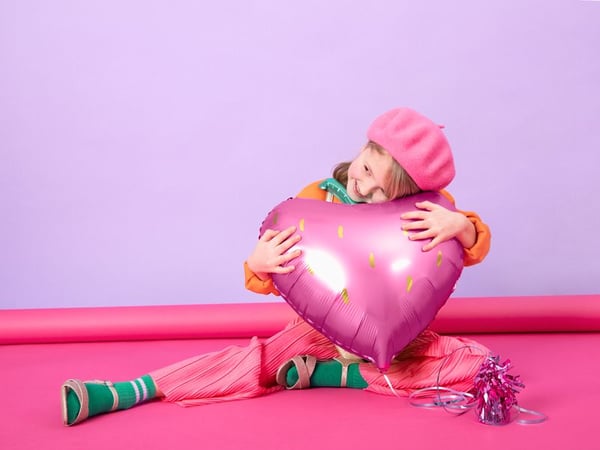 PartyDeco Strawberry, Ilmapallo, Valikoidut värit, Sydän (muoto), 450 mm, 420 mm, 50 kpl