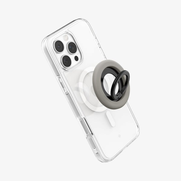 Spigen Nano Pop (MagFit), Magnetisk ring, Grå, Metall, Silikon, Apple, 1 stykker
