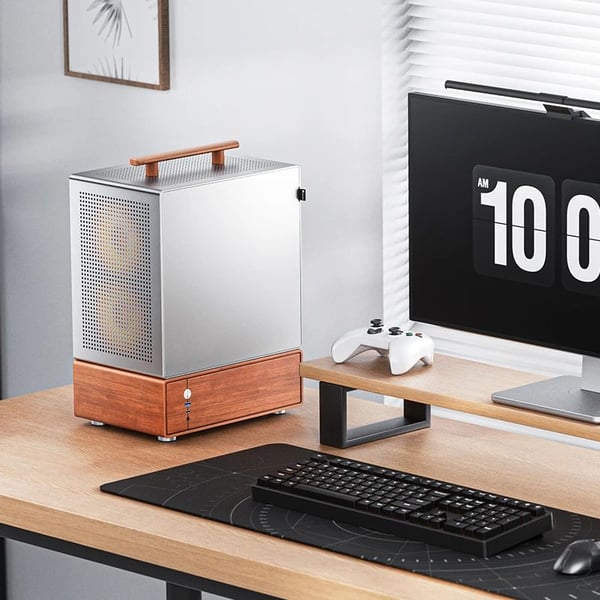 Jonsbo T7 PC-kabinett Mid Tower mATX herdet glass, sølv