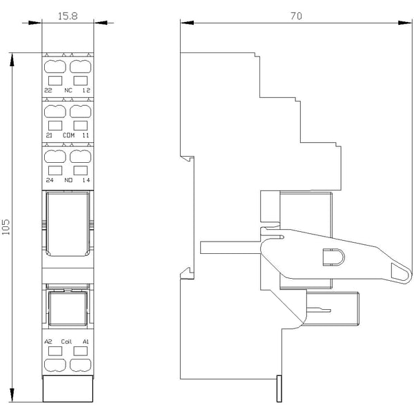 Siemens-pistokerele 1 kpl LZS RT3D4L24, IP20, 85,5 mm, 103 mm, 77,5 mm, 60 g