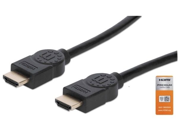 Manhattan 355353, 3 m, HDMI Type A (Standard), HDMI Type A (Standard), 3D, 18 Gbit/sek., Svart