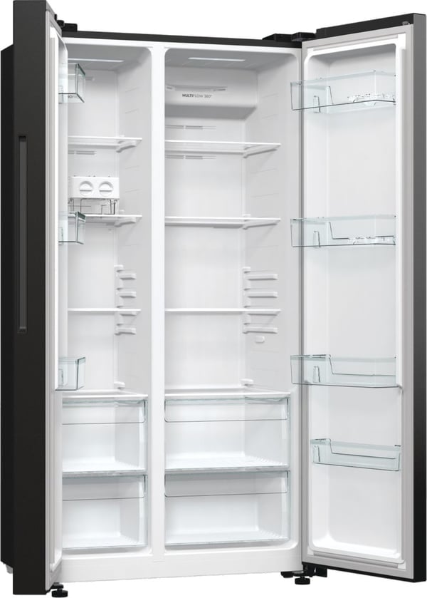 Gorenje NRR9185EABXL side-by-side-kylskåp NoFrost, svart
