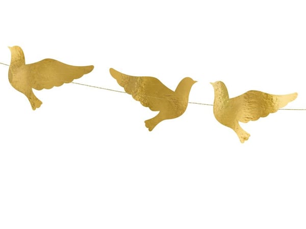 PartyDeco GL13-019M, Garland, Papir, Gull, Bryllup, 0,86 m, Gutt/Jente
