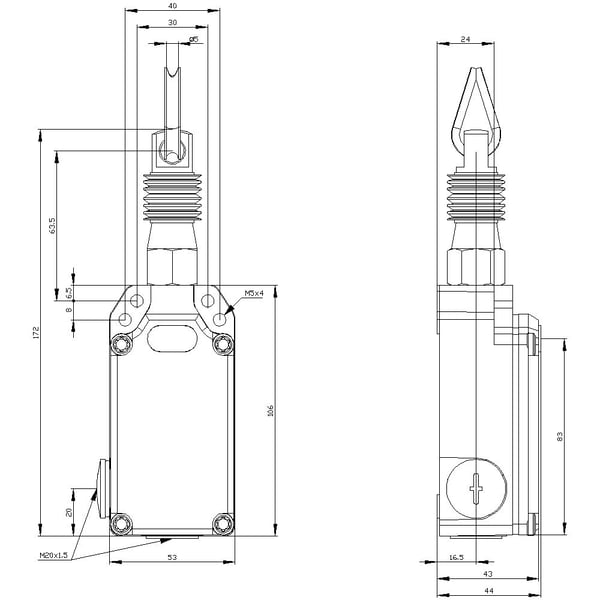 Siemens 3SE7150-2DD00, Kabel, Metall, IP65, Svart, Grå, Tyskland, 430 g