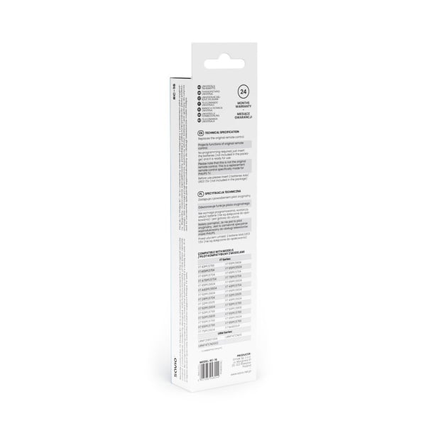 Savio RC-16, TV, TV-viritin, TV-sovitin, IR langaton, Painikkeet, Musta
