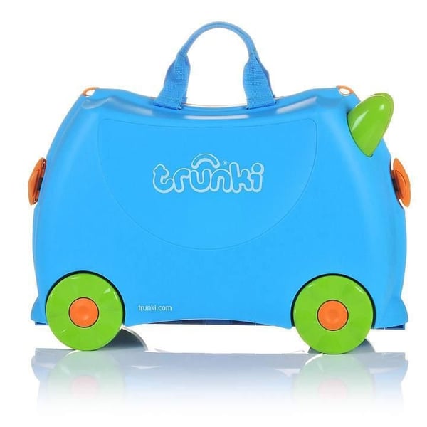 Trunki Terrance, Tralle, Hard overflate, Blå, Plast, 4 hjul, Glidelås