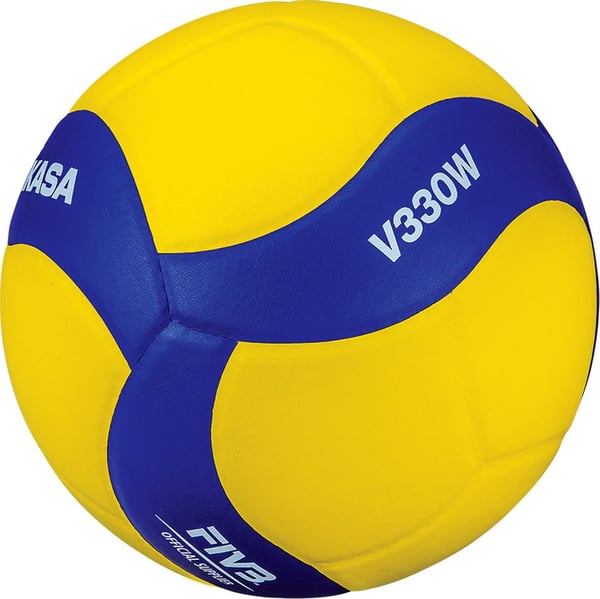 MIKASA V330W, Blå, Vit, Gul, Nylon, inomhus, FIVB, Mönstrad, 1 styck