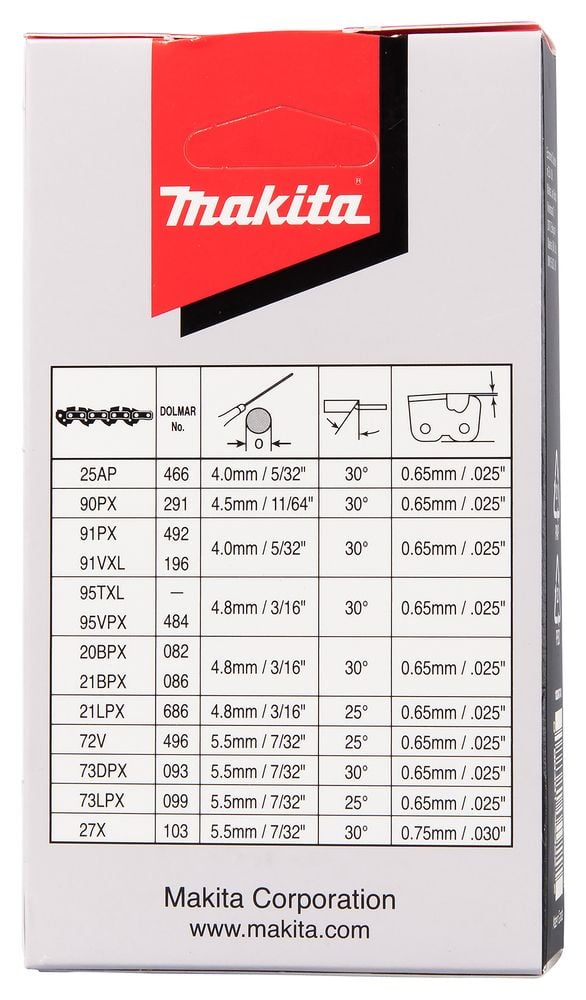 Makita 21LPX, Varje varumärke, Helmejslad, 330,2 / 40 mm (13 / 40"), 1,5 mm, 45 cm, 4,8 mm