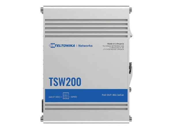 Teltonika TSW200, Hallitsematon, Gigabit Ethernet (10/100/1000), Power over Ethernet -tuki, Seinäkiinnitteinen