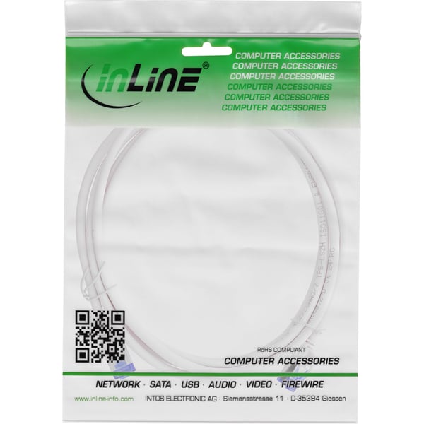 InLine 74902W, 2 m, Cat6a, S/FTP (S-STP), RJ-45, RJ-45, Hvit