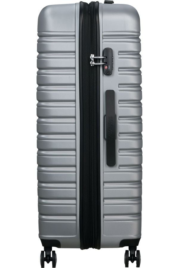American Tourister Flashline, Vaunu, Kova kuori, Hopea, Sky Silver, 4 renkaita, TSA-yhdistelmäluko