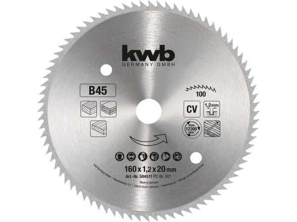 kwb 584511, Vaneri, havupuu, paneeli, 16 cm, 2 cm, kromivanadiiniteräs, 1,2 mm, 1,2 mm, 1,2 mm