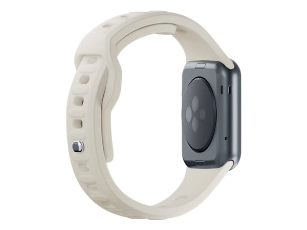 3MK 5903108565646, Kellon hihna, Apple, Watch series 1/2/3/4/5/6/7/8/9/SE/Ultra, Silikoni, Ruostumaton teräs, Valkoinen, 38/40/41 mm