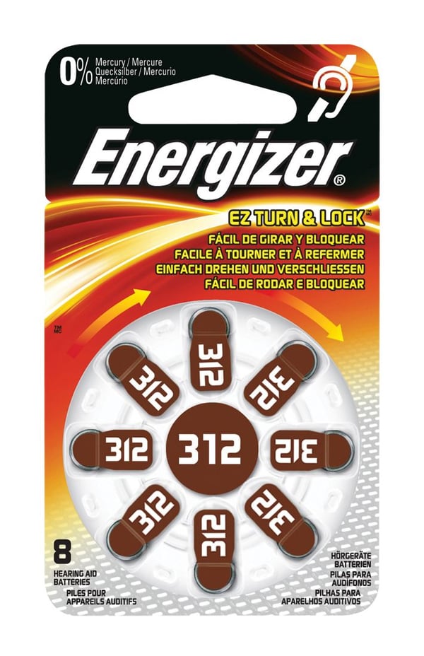 Energizer kuulokoje ENR 312 - Paristo 8 x PR41 - sinkki-ilma - 160 mAh - ruskea