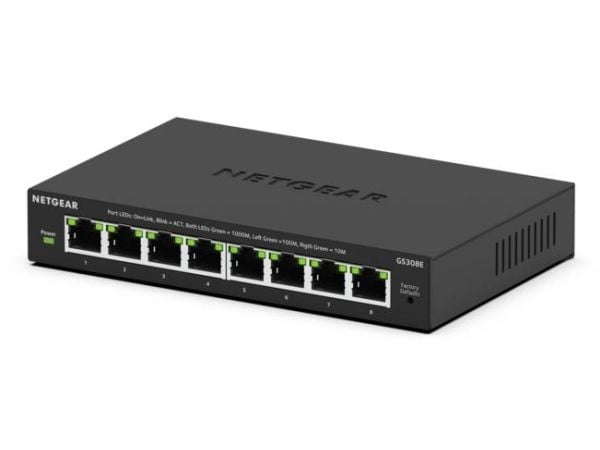 NETGEAR GS308E -verkkokytkin, 8 porttia, Gigabit Ethernet 10/100/1000