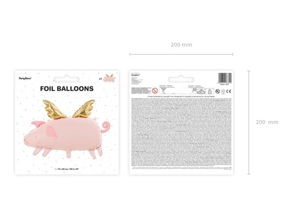 PartyDeco FB109, lekeballong, folie, gull, rosa, festtema, figur, 700 mm