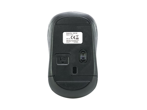 Equip 245108, Ambidekstriøs, Optisk, RF kabel-fri, 1600 DPI, Svart