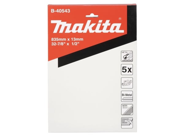Makita B-40543, Lehtisahanterä, valurauta, Valuteräs, Kirjometalli, Ruostumaton teräs, Kaksoismetalli, 83,5 cm, 5 kpl