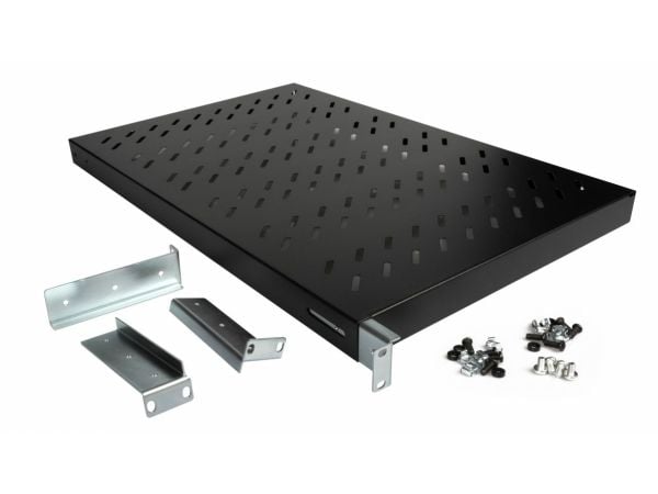 Equip EZVS-19-1-10-B, jalustahylly, musta, 100 kg, 1U, Turkki, 48,3 cm (19")