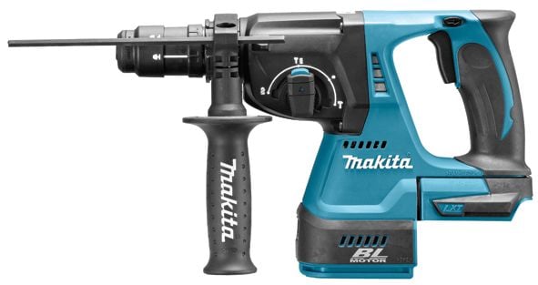 Makita DHR243 - Pyörivä vasara - akkukäyttöinen - 3 toimintatilaa - SDS-plus - 2 Joulea - ei akkua - 18 V - SOLO