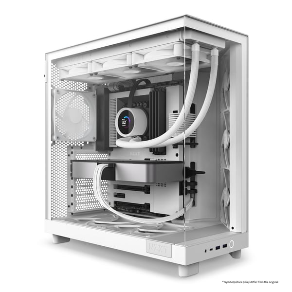 NZXT H6 Flow, Midi Tower, PC, Valkoinen, ATX, mikro ATX, Mini-ITX, Terästä, Karkaistu lasi, 16,3 cm