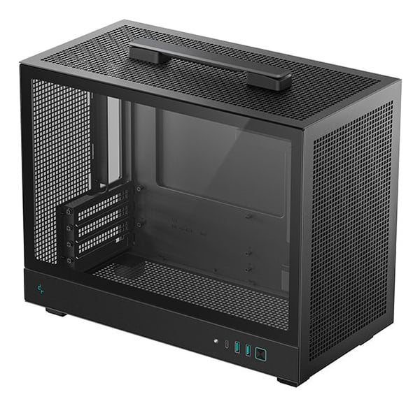 DeepCool CH160 PLUS tietokonekotelo Micro-ATX/Mini-ITX karkaistua lasia, musta