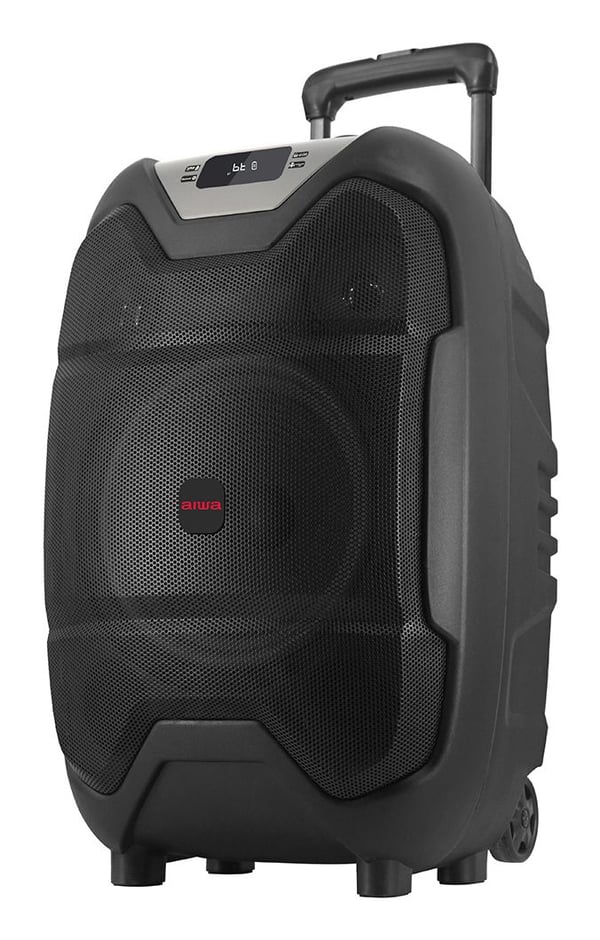 Aiwa KBTUS-500, 50 W, 400 W, 25,4 cm (10"), 7,62 cm (3"), PA-system på hjul, Svart