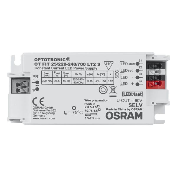 Osram OT FIT 25/220...240/700 LT2 S, 4,5 W, 100000 t, -20 - 50 °C, 198 - 264 V, 50/60 Hz, 13 A