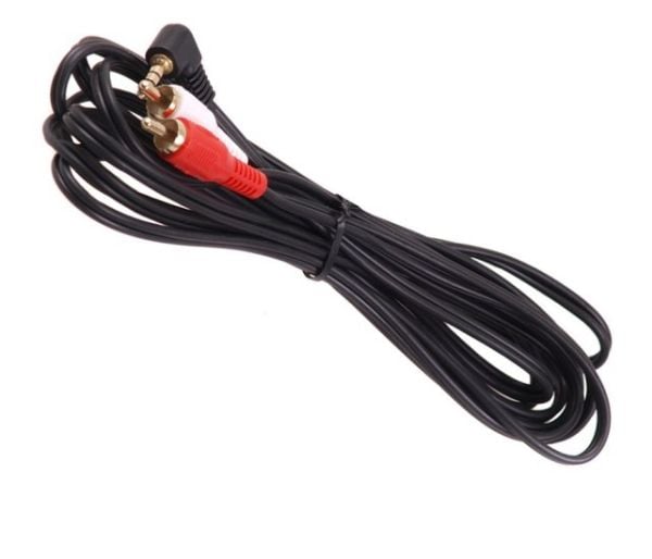 Maclean MCTV-824 - Lydkabel - kombinert lyd - mini-phone stereo 3.5 mm hann vinklet til RCA hann - 1 m - skjermet - svart